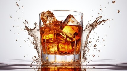 Splashy white backdrop for chilled glass of rum
