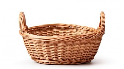 Obraz premium White isolated wicker basket for Easter