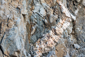 Rock structure, background. Natural rock background. Cracks and natural shapes of rocks