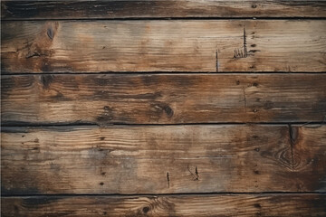 texture of old, damaged cracked dark rustic wooden boards with knots