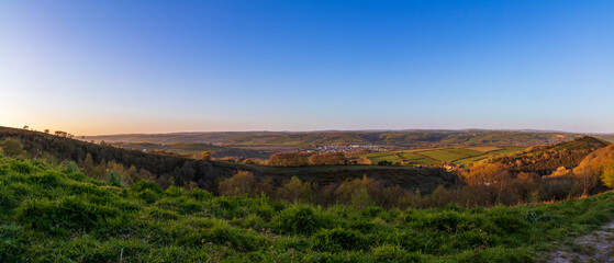 sunset over the hills
