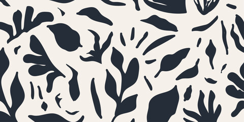 Hand drawn minimal abstract organic shapes and template for collage contemporary print concept on background flat vector illustration.