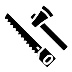 hand saw with axe glyph 