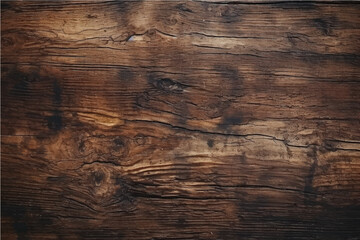 texture of old dark cracked wood with knots