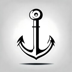 A minimalist drawing of a boat anchor SUITABLE FOR T-SHIRT ART or FLASHART for a tattoo design