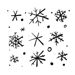 hand drawn snowflakes collection