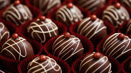 Obraz premium Beautiful Chocolate Closeup, Happy Valentine's Day