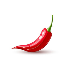 Illustration of red chili isolated on white background