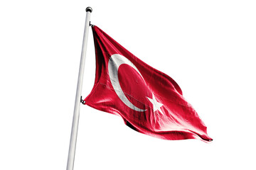 turk bayragi vector. turkish flag vector. - obrazy, fototapety, plakaty