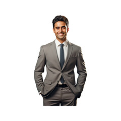 An Indian businessman is smiling all over. No shadows, highest details,
