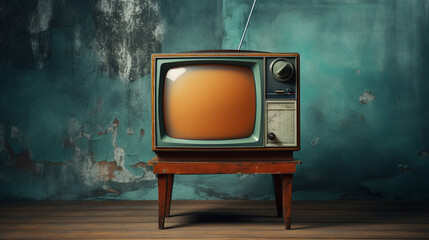 old tv set. vintage television - obrazy, fototapety, plakaty