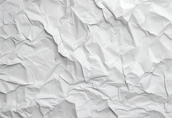 Obraz premium Crumpled white paper, paper texture, created with AI