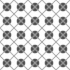 Seamless geometric pattern with circles and lines for textures, textiles and simple backgrounds