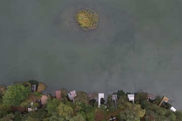 An island on a lake in Poland
