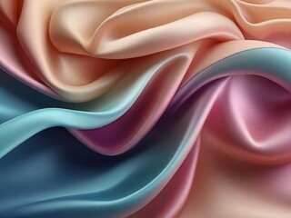 Silk Fabric Wave in Pastel Colors for Backdrop