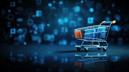 shopping cart on the screen