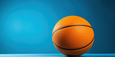 Basketball on blue background