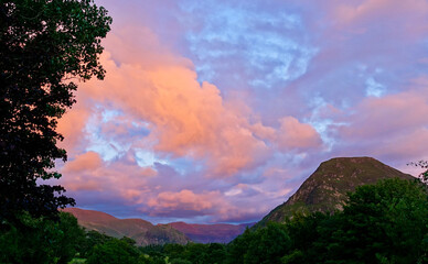 sunset in the mountains