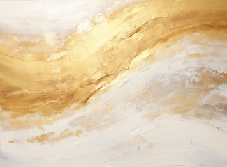 White and gold painting, textured canvas created with AI