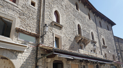 San Marino city view. Stone street and old walls in San-Marino, Italy.