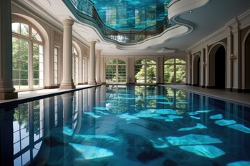 Indoor swimming pool in a big luxary house