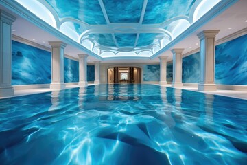 Indoor swimming pool in a big luxary house