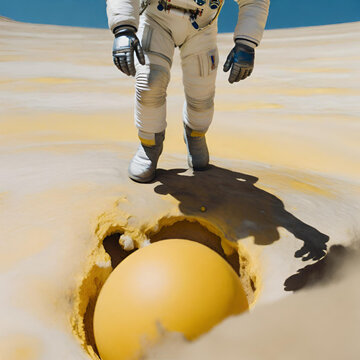 Un astronauta y huevo