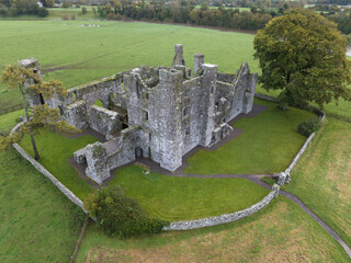 ariel view of Bective Abbey Ruins, Co Meath, Ireland.