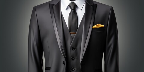 Mockup of a tuxedo suit on a transparent background, a suit with a tie