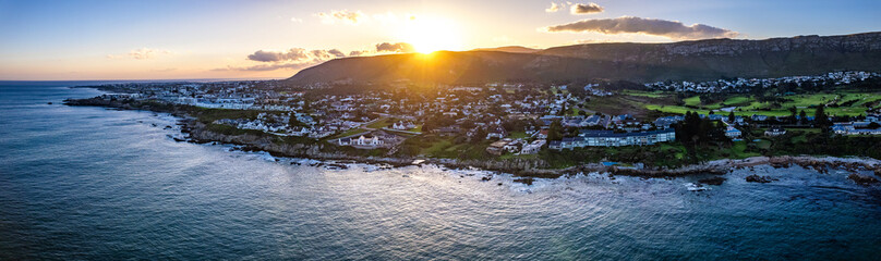 Aerial view of Hermanus coast, in Western Cape, South Africa