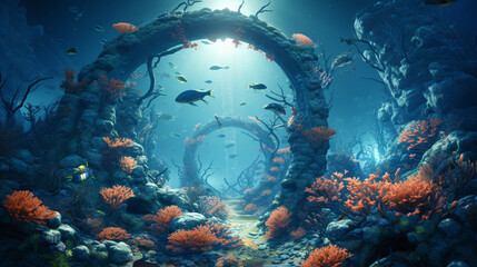 submerged underwater sunken world