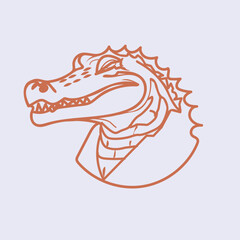Crocodile head concept icon design illustration