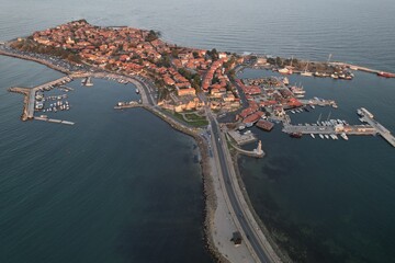 Drone view of Nesebar in Bulgaria