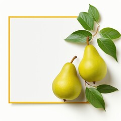 Banner with a Steel Gray background and a Pear with space for text. Creative food concept for ads, banners and greeting card