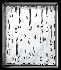 Rain falls on the window frame