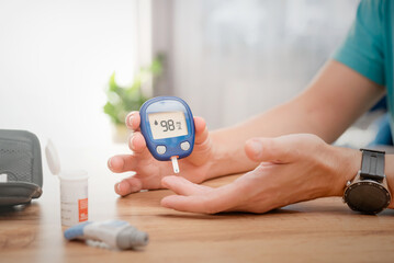Diabetes doing sugar blood test