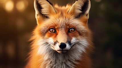 Fototapeta premium Fox face animal proves that every photography image Ai generated art