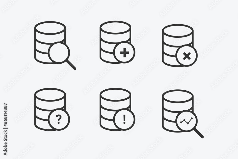 Poster vector illustration of database icon on grey background for website, ui ux and mobile design. vector