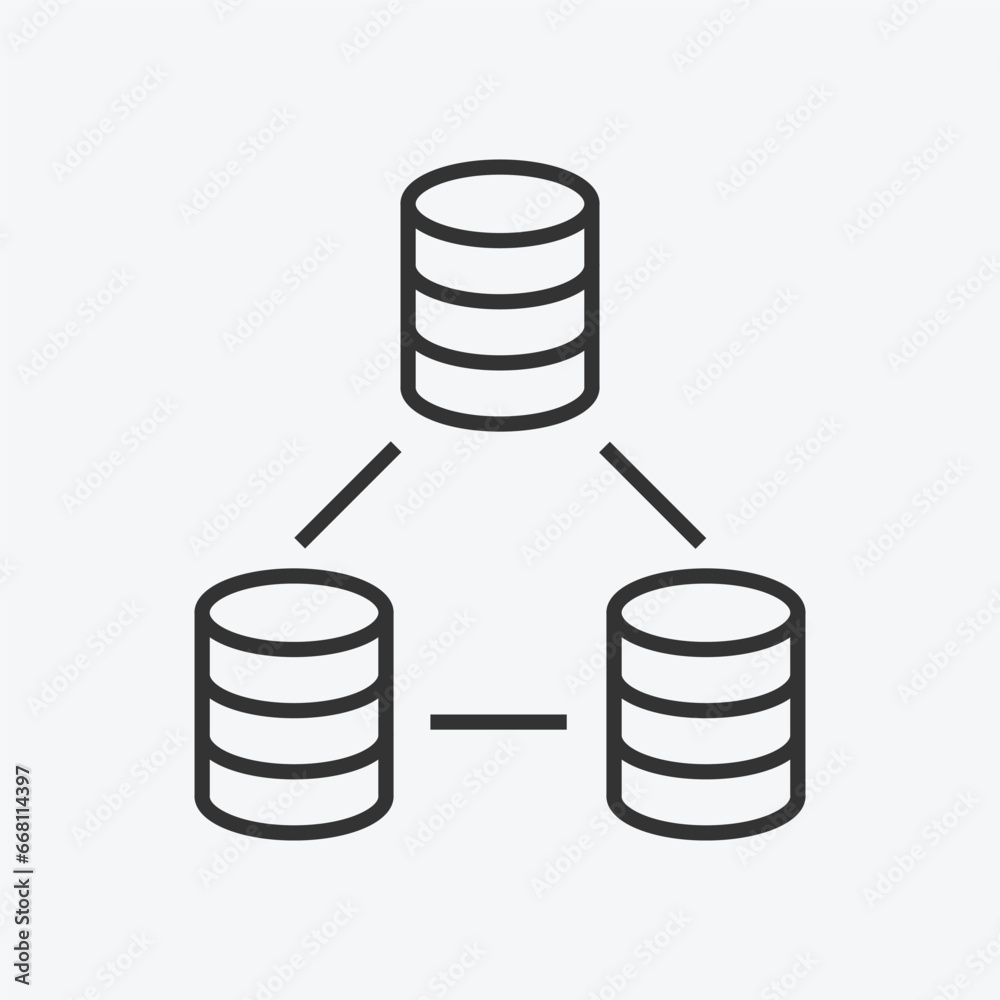 Poster vector illustration of database icon on grey background for website, ui ux and mobile design. vector