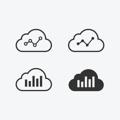 vector illustration of cloud diagram icon on grey background for website, ui ux and mobile design. vector illustration