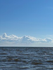 Blue ocean and sunny blue sky