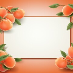 Banner with a Coral background and a Apricot with space for text. Creative food concept for ads, banners and greeting card