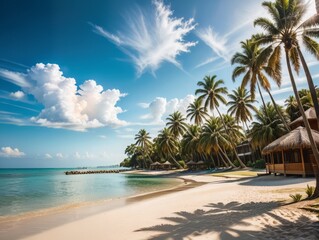 Beach with palm trees