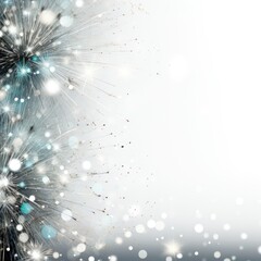 Christmas and New Year holiday banner with a Silver background and a Festive Sparklers. Concept with space for text for ads, banners and greeting card