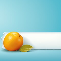 Banner with a Cyan background and a Mango with space for text. Creative food concept for ads, banners and greeting card