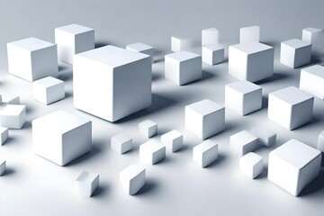Fototapeta na wymiar Stunning 4K HD Ultra High-Quality 3D White Cube Captured in Immaculate Detail.