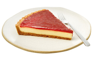 prato com delicioso cheesecake de morango isolado em fundo transparente - cheesecake de goiaba