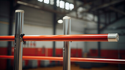 Gymnastics high bars in gym