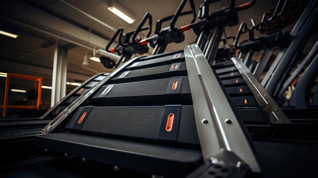Jacobs ladder exercise machine in roomy gym