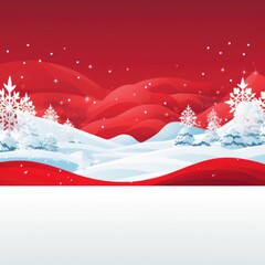 Christmas and New Year holiday banner with a Red background and a Winter Harmony. Concept with space for text for ads, banners and greeting card